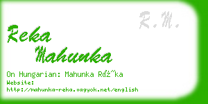 reka mahunka business card